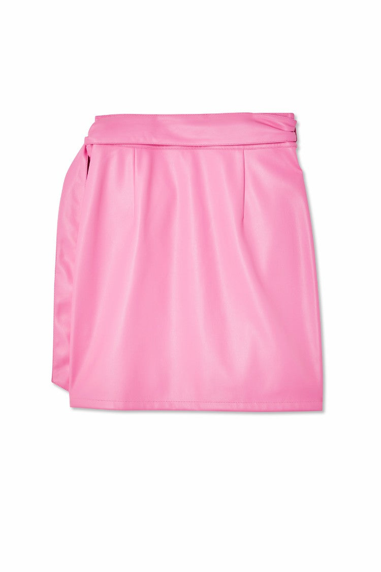 Never Fully Dressed Pink Vegan Leather Mini Jaspre Skirt