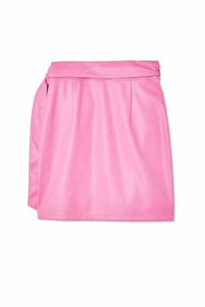 Never Fully Dressed Pink Vegan Leather Mini Jaspre Skirt