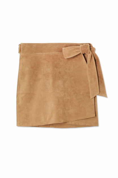 Never Fully Dressed Tan Suede Mini Jaspre Skirt