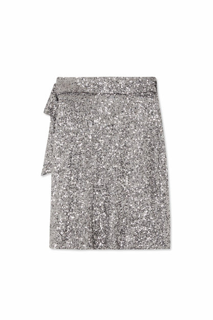 Never Fully Dressed Gunmetal Sequin Mini Jaspre Skirt
