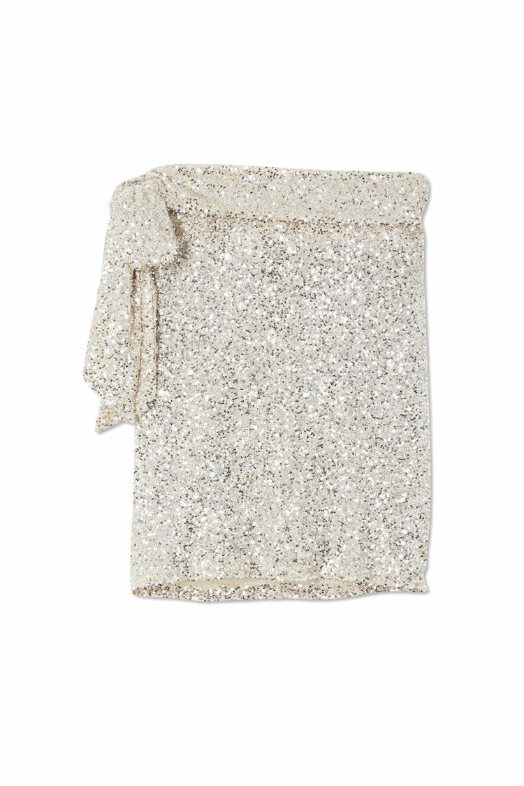 Never Fully Dressed Silver Sequin Mini Jaspre Skirt