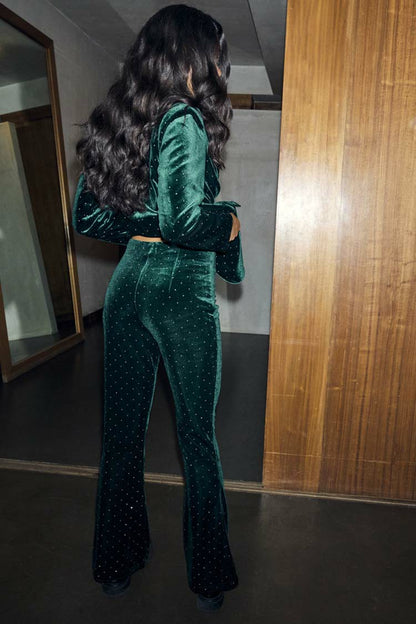 Never Fully Dressed Emerald Velvet Trousers