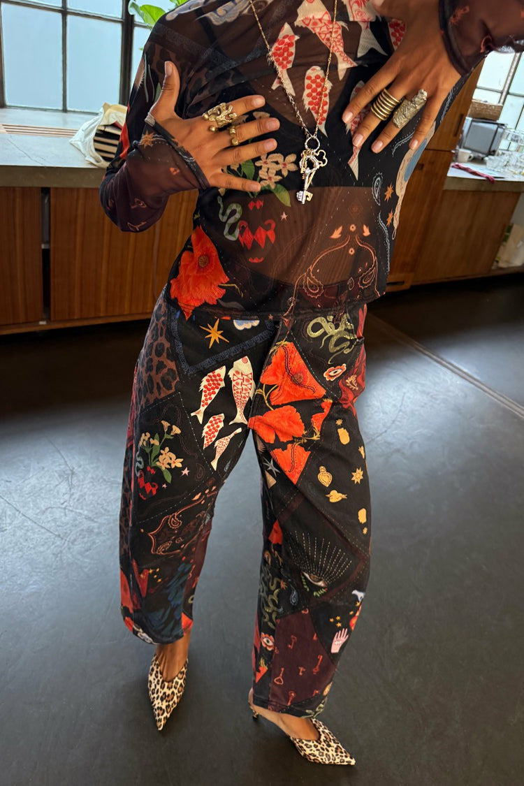 Never Fully Dressed Night Garden Barrel Jeans