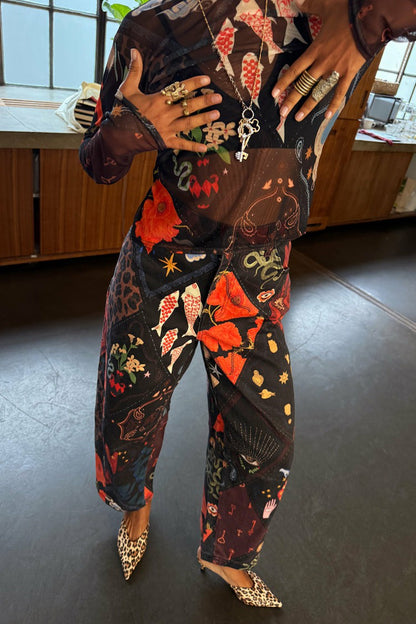 Never Fully Dressed Night Garden Barrel Jeans
