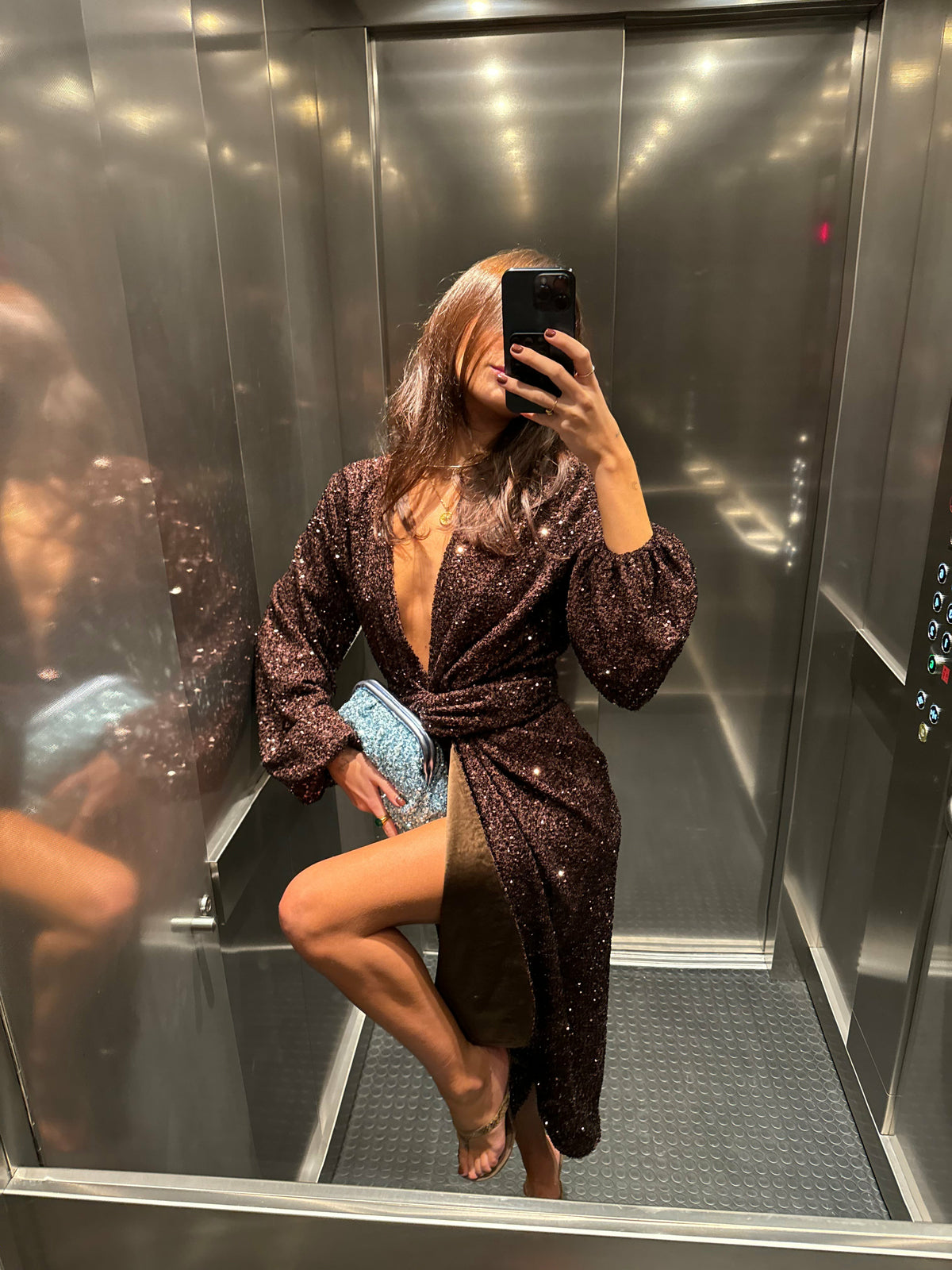 Never Fully Dressed Chocolate Sequin Vienna Dress