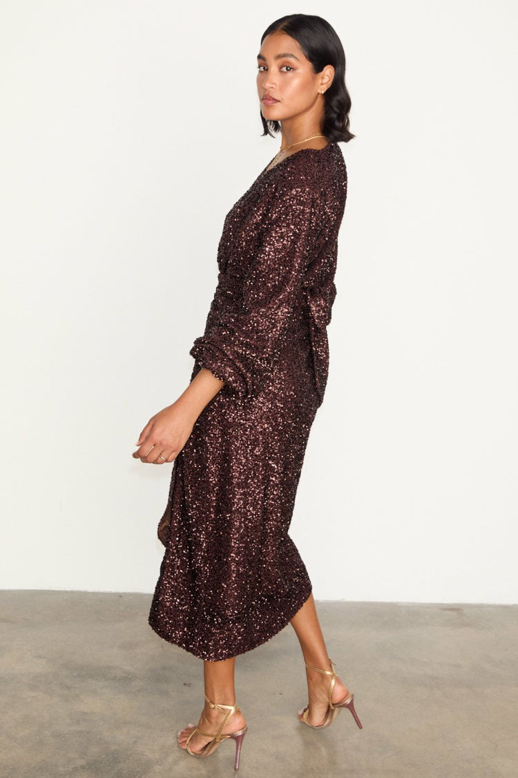 Never Fully Dressed Chocolate Sequin Vienna Dress