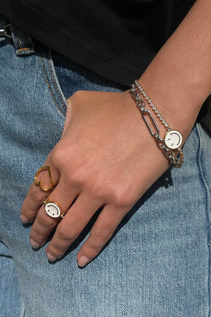 Never Fully Dressed Bespoke Chain Bracelet with T Bar Silver
