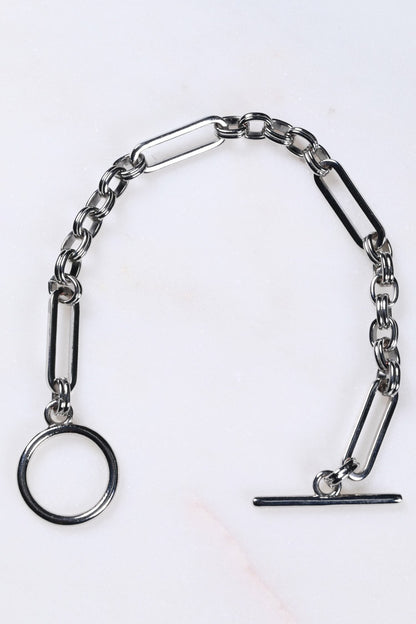 Never Fully Dressed Bespoke Chain Bracelet with T Bar Silver