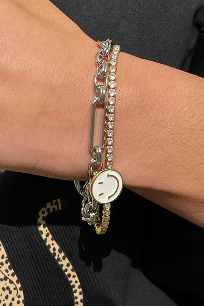 Never Fully Dressed Bespoke Chain Bracelet with T Bar Silver