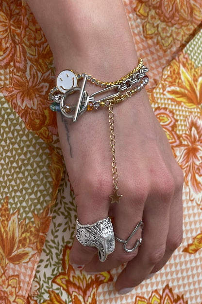 Never Fully Dressed Bespoke Chain Bracelet with T Bar Silver