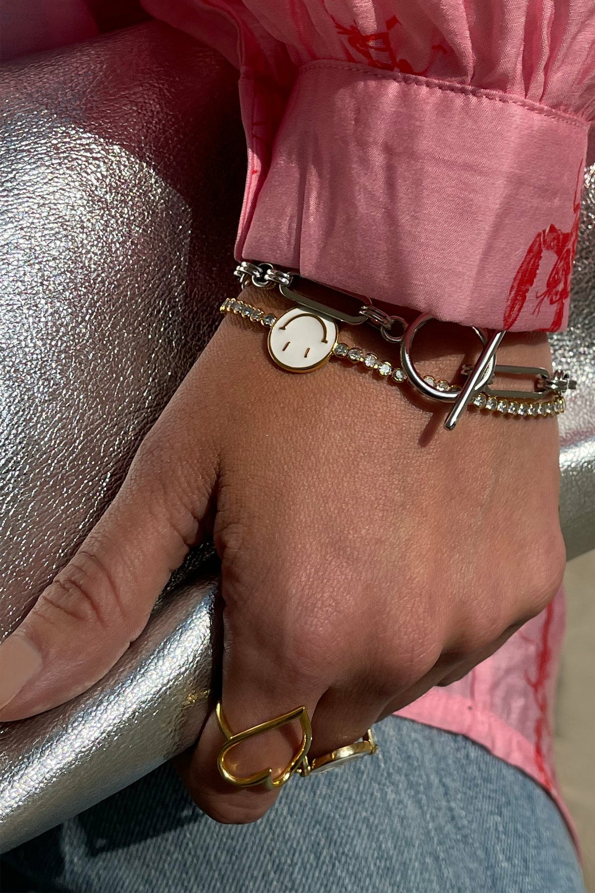 Never Fully Dressed Bespoke Chain Bracelet with T Bar Silver