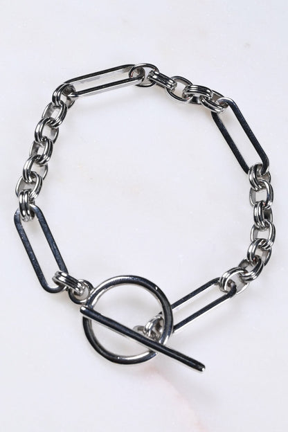Never Fully Dressed Bespoke Chain Bracelet with T Bar Silver