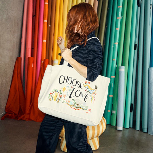 Never Fully Dressed Choose Love Tote Bag - 50% Donated to Choose Love - Never Fully Dressed