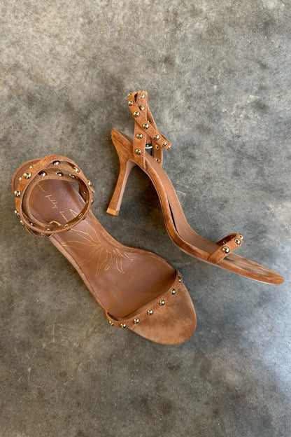 Never Fully Dressed Tan Stud High Heels
