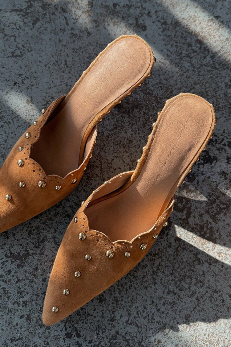 Never Fully Dressed Suede Scallop City Mules