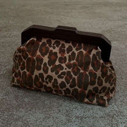 Never Fully Dressed Lucia Leopard Denim Bag