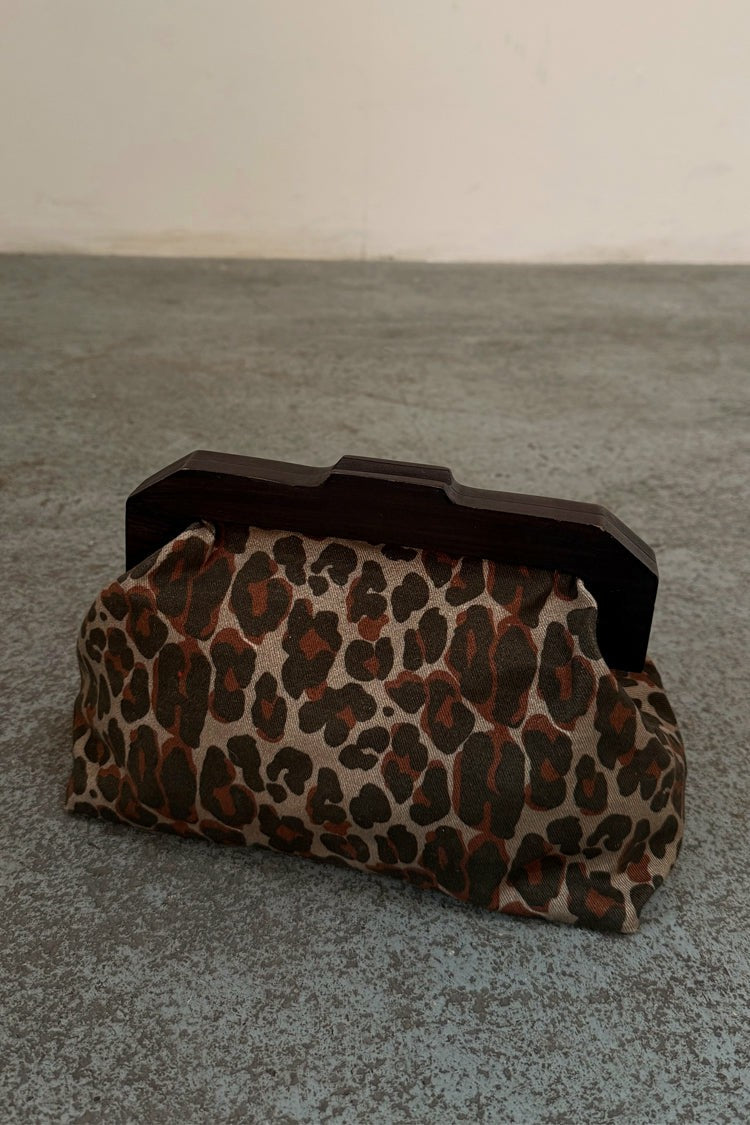 Never Fully Dressed Lucia Leopard Denim Bag