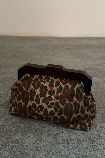 Never Fully Dressed Lucia Leopard Denim Bag