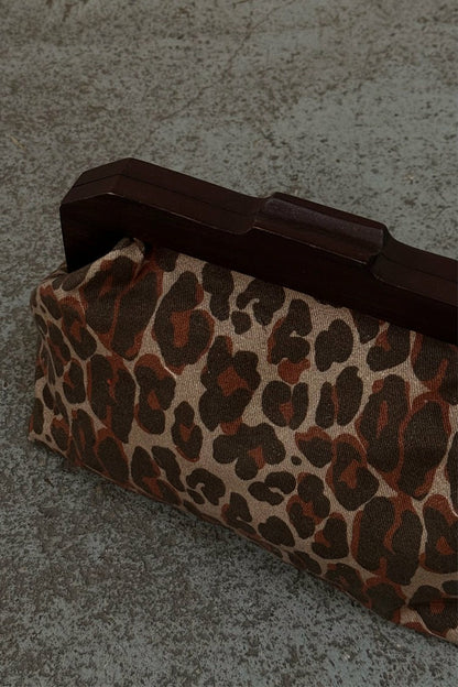 Never Fully Dressed Lucia Leopard Denim Bag