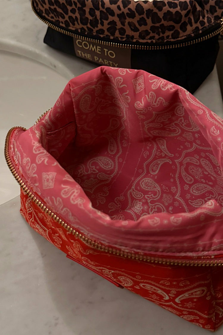 Never Fully Dressed Red Bandana Reversible Make Up Bag