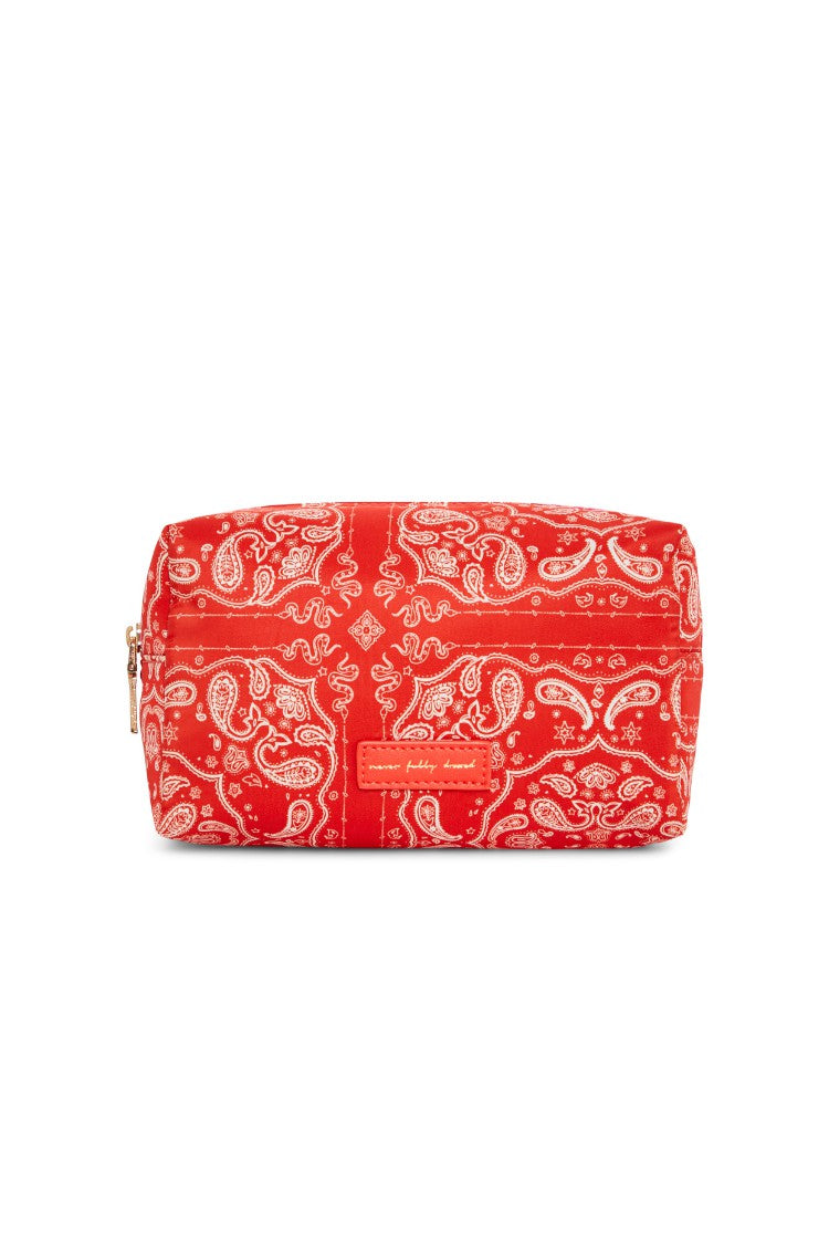 Never Fully Dressed Red Bandana Reversible Make Up Bag