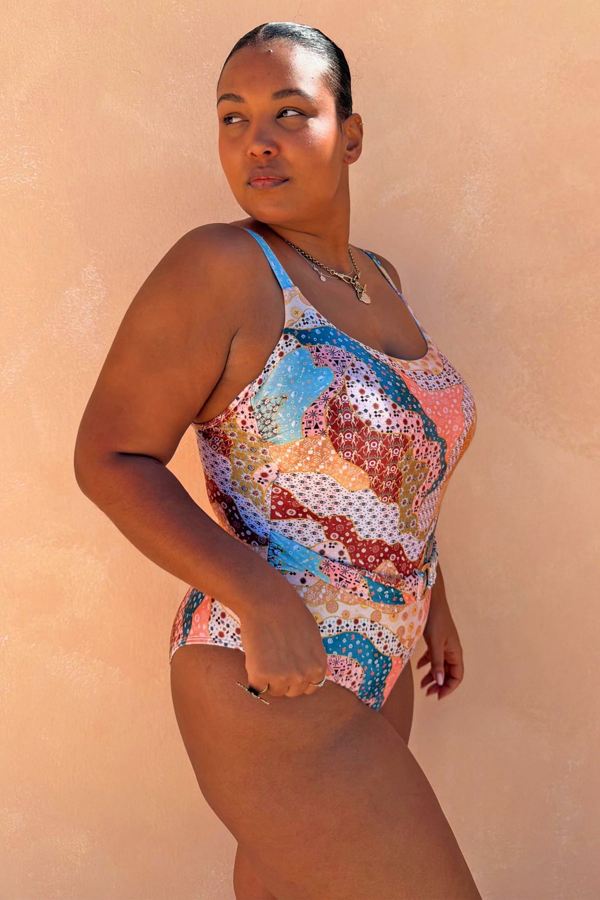 Never Fully Dressed Morocco Print Swimsuit with Belt