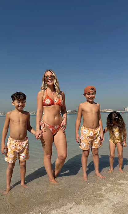 Never Fully Dressed Orange Sun Tie Side Bikini Brief