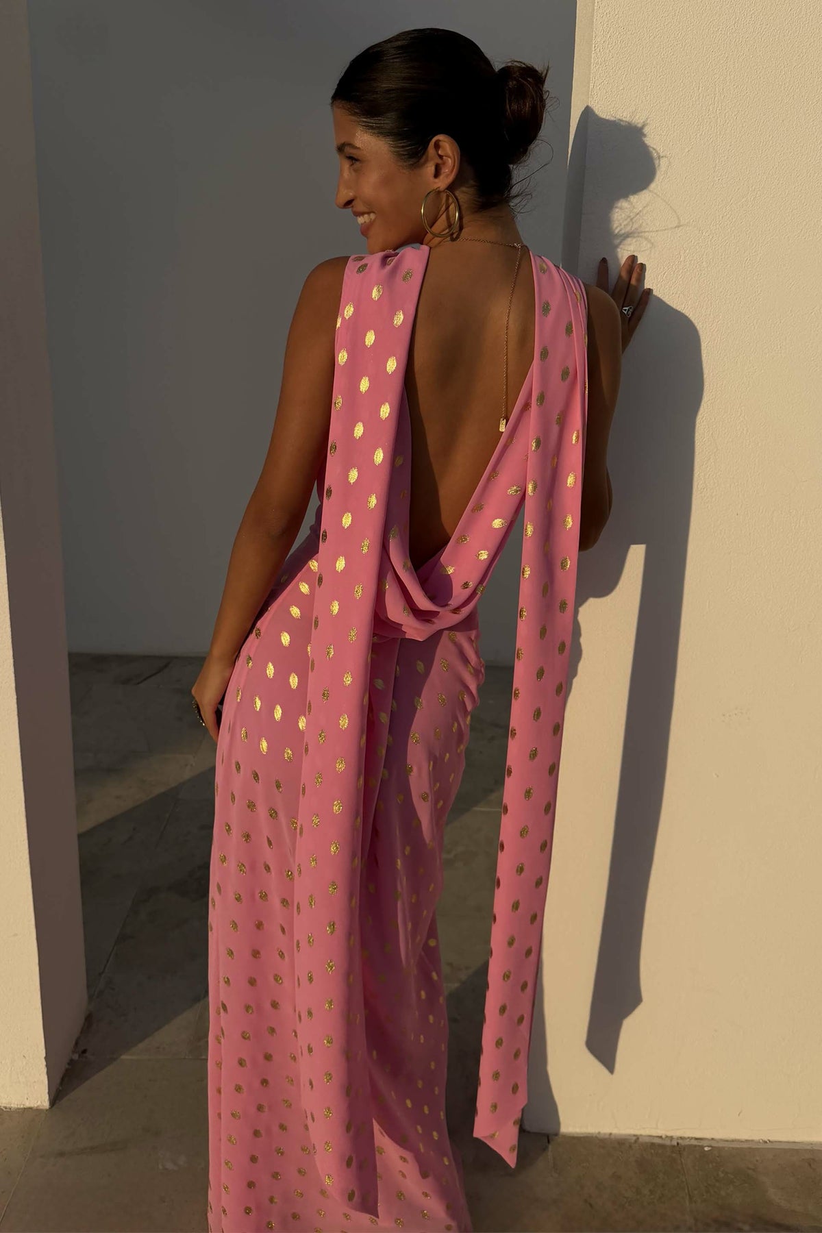 Never Fully Dressed Pink Sophie Dress with Gold Fleck