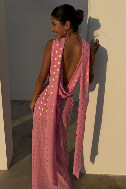 Never Fully Dressed Pink Sophie Dress with Gold Fleck