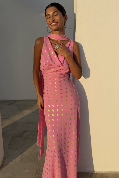 Never Fully Dressed Pink Sophie Dress with Gold Fleck