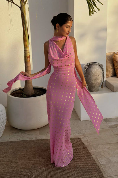 Never Fully Dressed Pink Sophie Dress with Gold Fleck