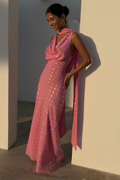 Never Fully Dressed Pink Sophie Dress with Gold Fleck