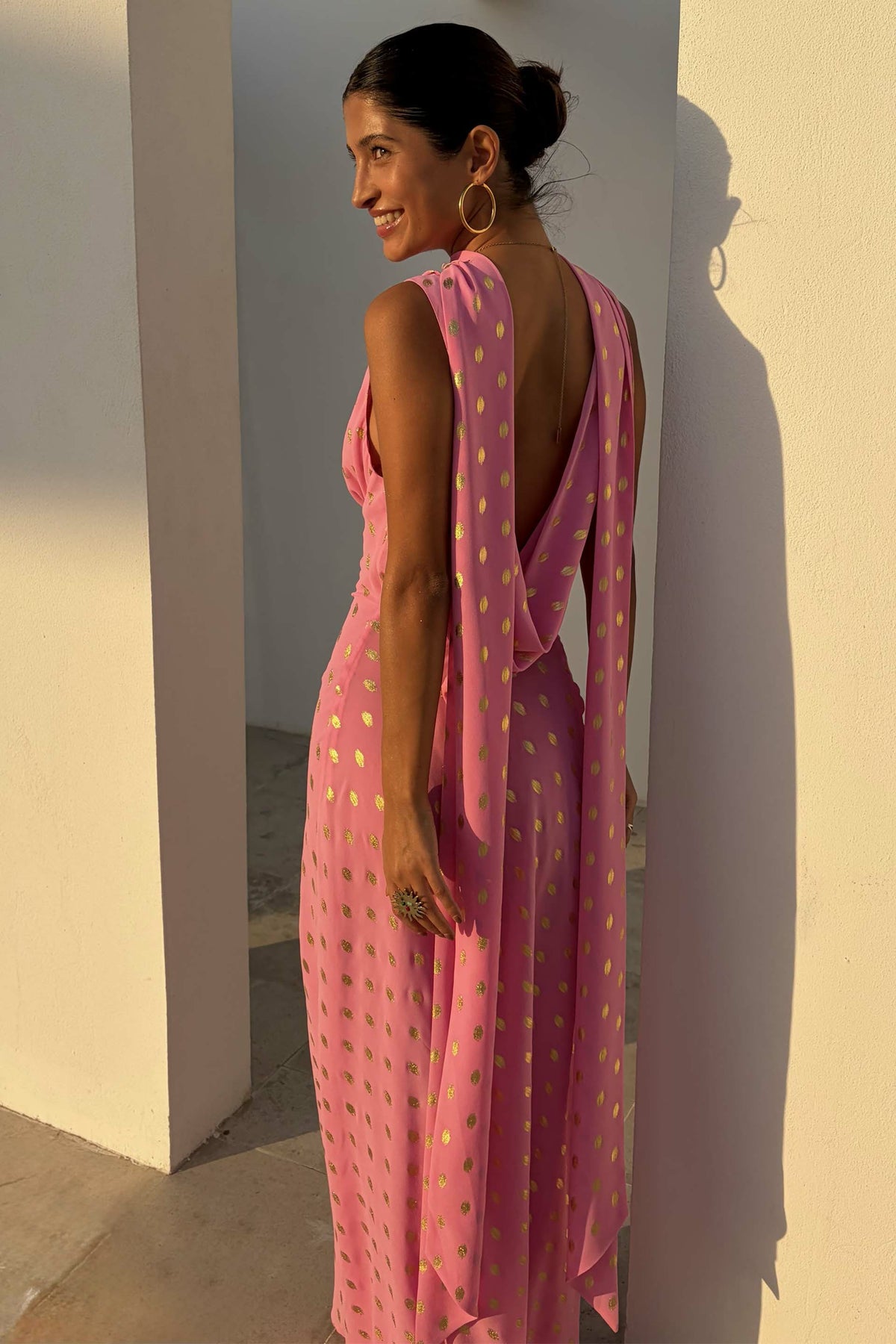 Never Fully Dressed Pink Sophie Dress with Gold Fleck