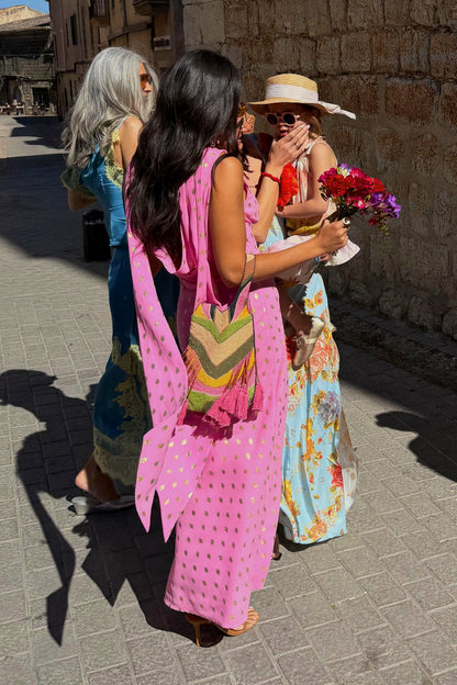 Never Fully Dressed Pink Sophie Dress with Gold Fleck