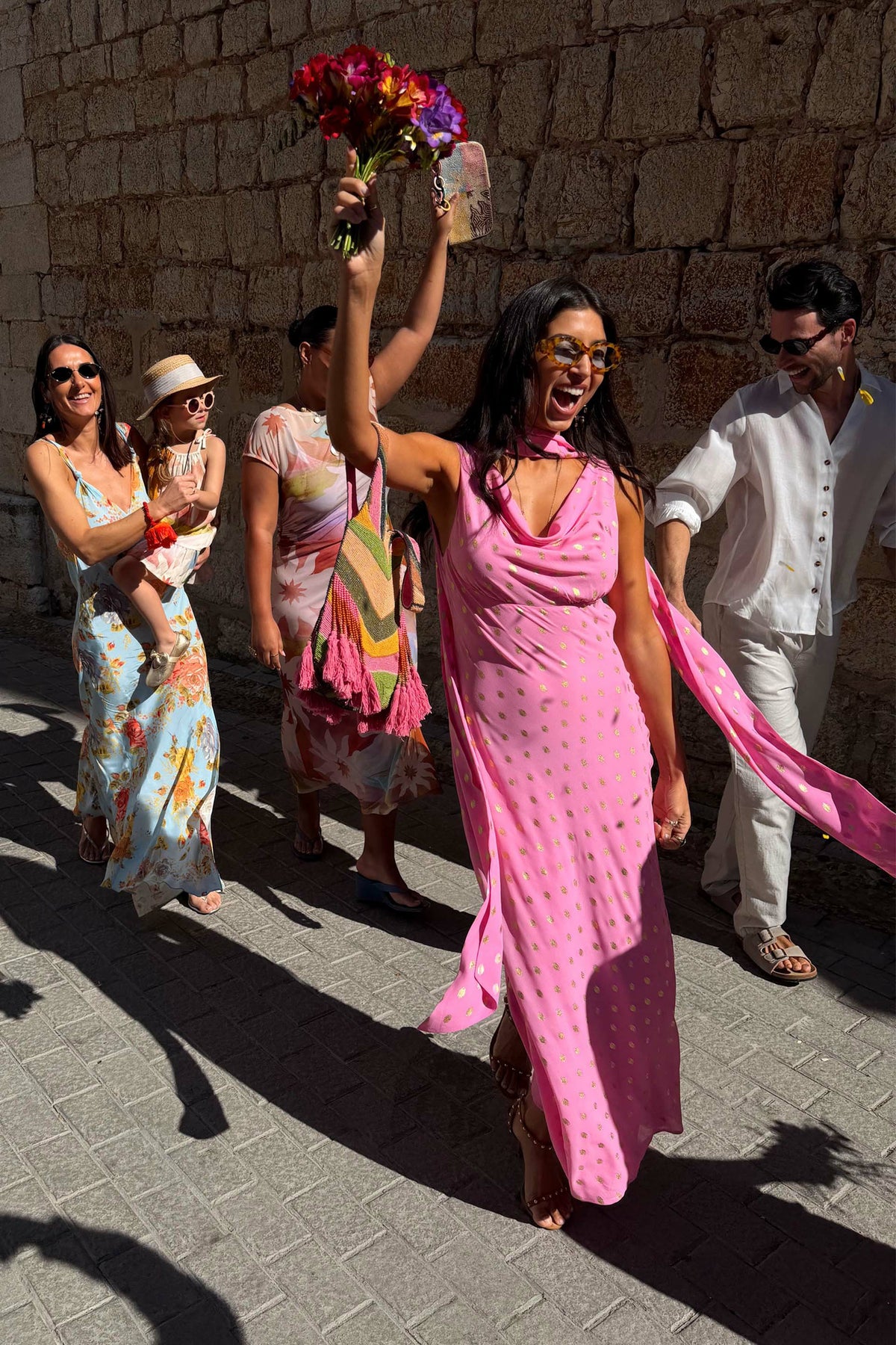 Never Fully Dressed Pink Sophie Dress with Gold Fleck