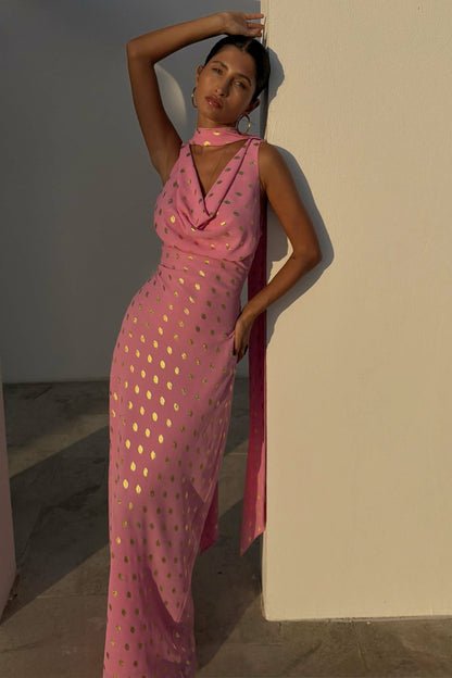 Never Fully Dressed Pink Sophie Dress with Gold Fleck