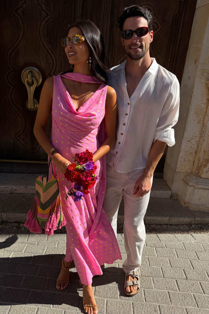 Never Fully Dressed Pink Sophie Dress with Gold Fleck