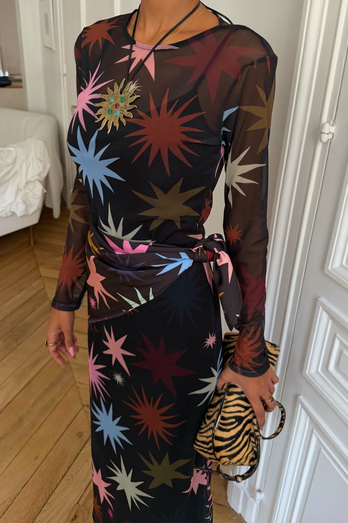 Never Fully Dressed Star Soho Midi Mesh Dress Petite