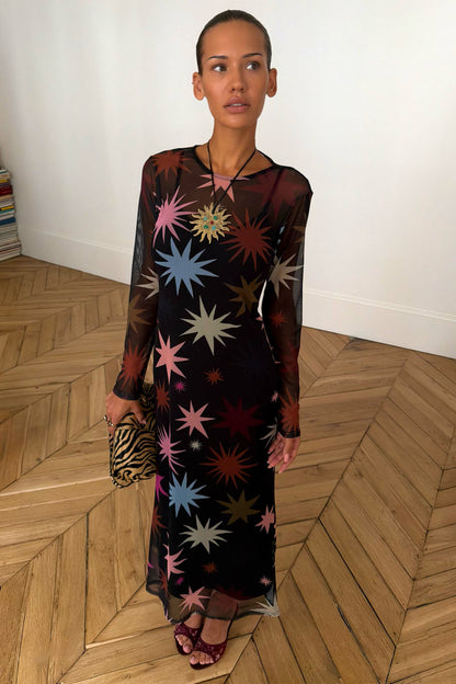 Never Fully Dressed Star Soho Midi Mesh Dress Petite