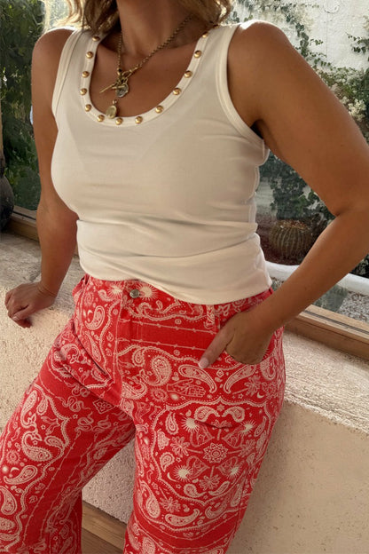 Never Fully Dressed Red Bandana Jeans Petite