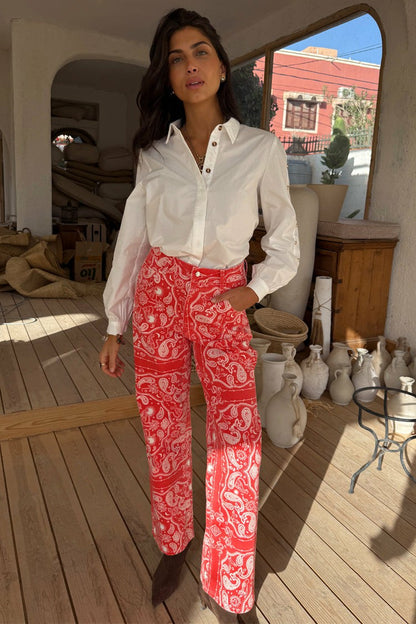 Never Fully Dressed Red Bandana Jeans Petite
