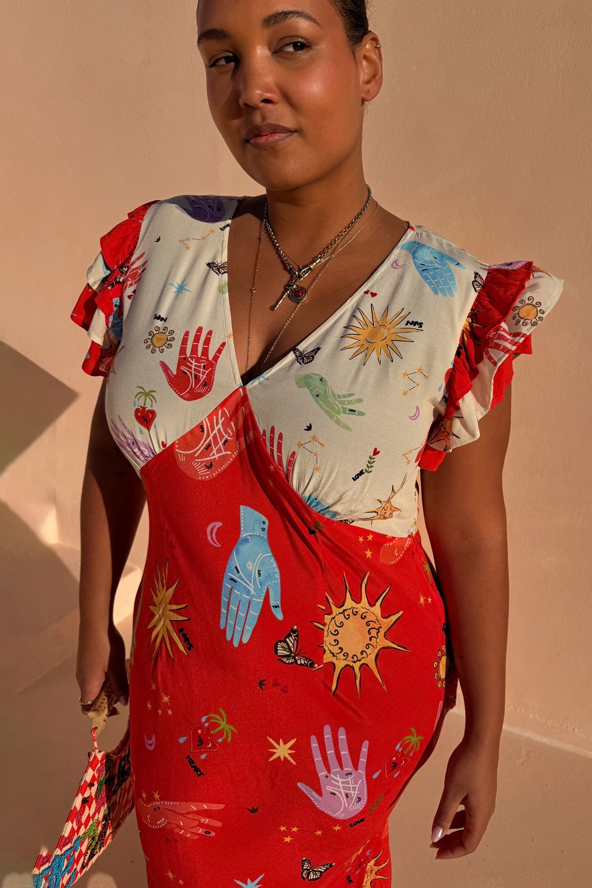 Never Fully Dressed Red Celestial Midi Dress Petite