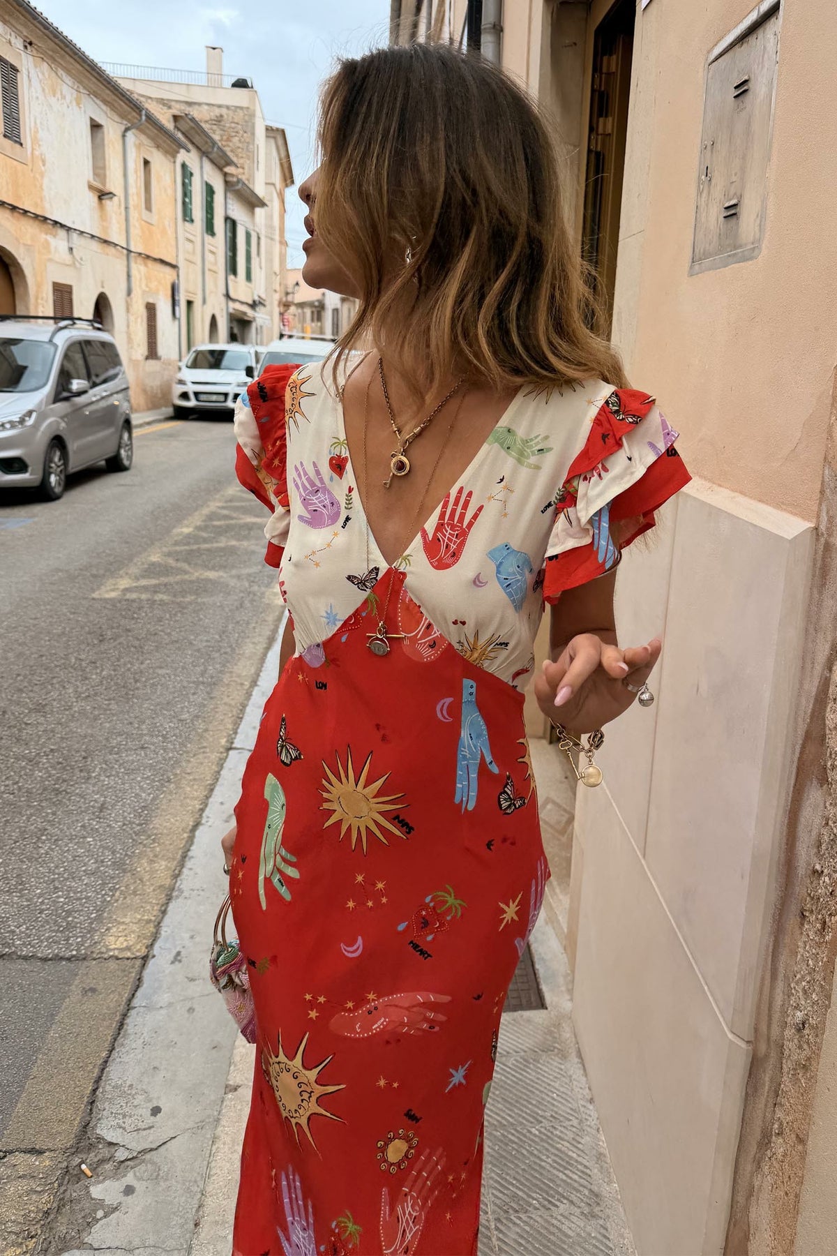 Never Fully Dressed Red Celestial Midi Dress Petite