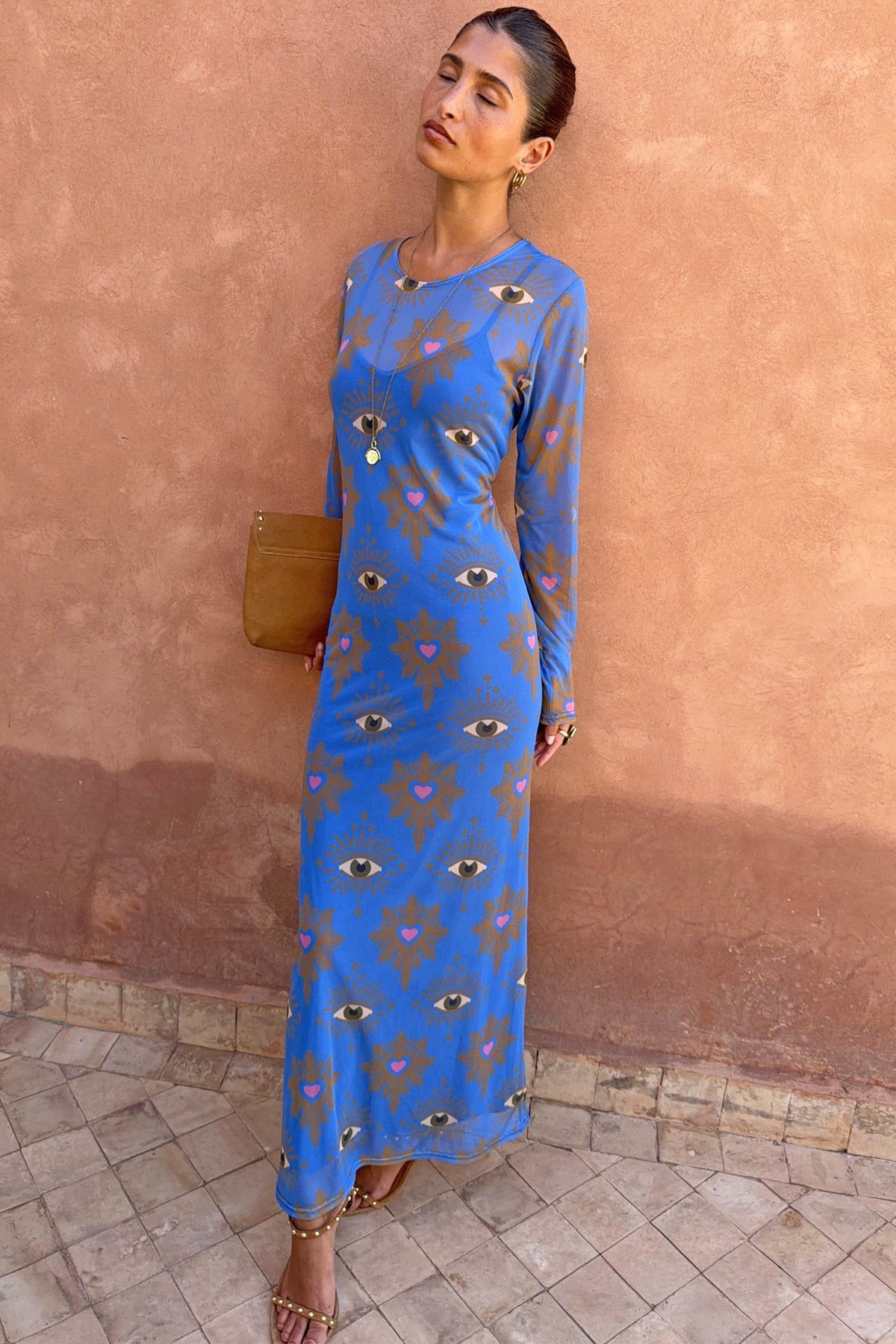 Never Fully Dressed Blue Eye Mesh Dress Petite