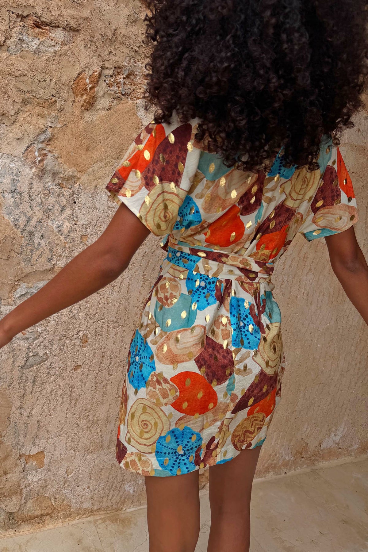 Never Fully Dressed Shell Mini Wrap Dress Petite